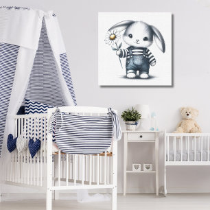 Whimsical Boy Bunny Leinwanddruck