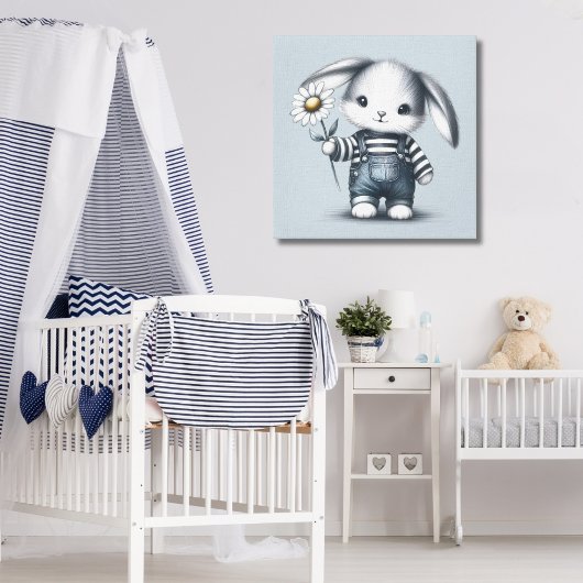 Whimsical Boy Bunny Leinwanddruck