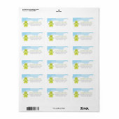 Whimsical Boy Dragon Baby Dusche Adressaufkleber (Vorne)