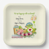 Whimsical Boy Frog Baby Dusche Personalisiert Pappteller (Vorderseite)