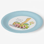 Whimsical Boy Frog | Personalisierter Geburtstag Pappteller (Schrägansicht)