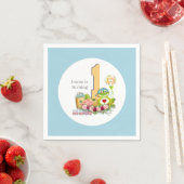 Whimsical Boy Frog | Personalisiertes Geburtstagsp Serviette (Beispiel)
