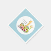 Whimsical Boy Frog | Personalisiertes Geburtstagsp Serviette (Ecke)