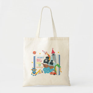 Whimsical Boy Library Book Tote Bag Tragetasche