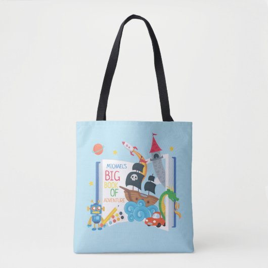Whimsical Boy Library Totbeutel Tasche (Vorderseite)