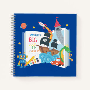 Whimsical Boy Spiral Sketch and Writing Notebook Notizblock