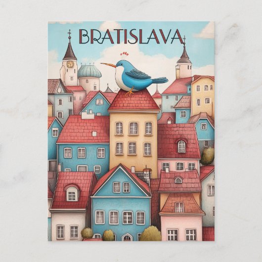 Whimsical Bratislava Travel Postkarte (Vorderseite)
