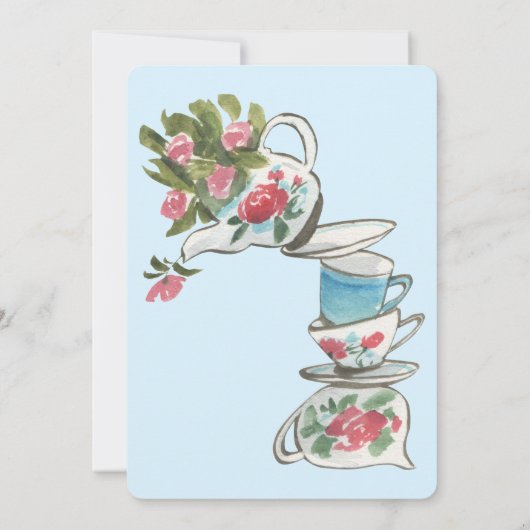 Whimsical Brautparty Tee Party Einladung (Rückseite)