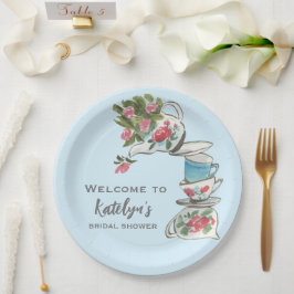 Whimsical Brautparty Tee Party Pappteller