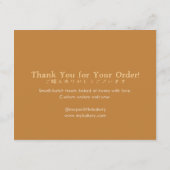 Whimsical Bread Bakery Cake Care Instructions Dankeskarte (Rückseite)