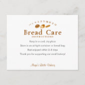 Whimsical Bread Bakery Care Instructions Dankeskarte (Vorderseite)