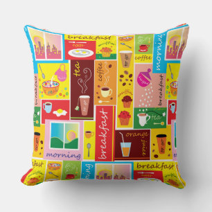 Whimsical Breakfast-Muster Kissen