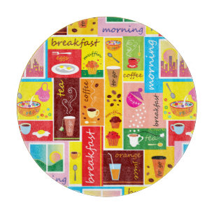 Whimsical Breakfast Muster  Schneidebrett