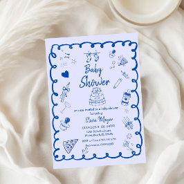 whimsical Breffee Hand Drawn Baby Dusche Einladung