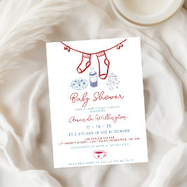 whimsical Breffee Hand Drawn Baby Dusche Einladung