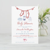 whimsical Breffee Hand Drawn Baby Dusche Einladung (Stehend Vorderseite)