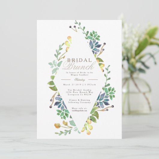 Whimsical Bridal Brunch | Einladung (Stehend Vorderseite)
