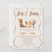 Whimsical Bridal Stiefel und Bubbly Couples Dusche Einladung (Vorderseite)