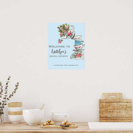 Whimsical Bridal Tee Begrüßungszeichen Poster (Küche)