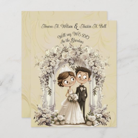 Whimsical Bride Groom Wedding Arch (Vorne/Hinten)