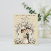 Whimsical Bride Groom Wedding Arch (Stehend Vorderseite)