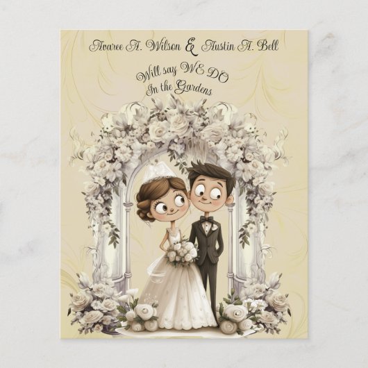 Whimsical Bride Groom Wedding Arch (Vorderseite)