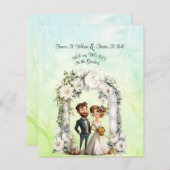 Whimsical Bride Groom Wedding Arch Blue Green (Vorne/Hinten)