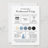 Whimsical Bridesmaid Vorschlagskarte Einladung (Rückseite)