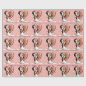 Whimsical Brie and Groom Wedding Gratulation Geschenkpapier (Flach)