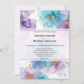 Whimsical Bright Colors Blume Wasserfarbenhochzeit Einladung (Vorderseite)