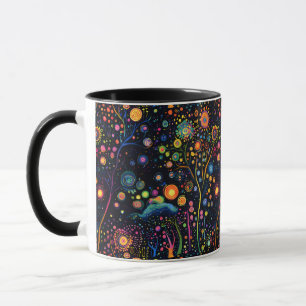 Whimsical Bright farbenfrohe Bäume Tasse