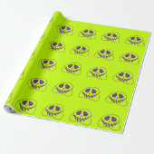 Whimsical Bright Neon Monster Face Halloween Geschenkpapier (Ungerollt)