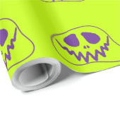 Whimsical Bright Neon Monster Face Halloween Geschenkpapier (Rolleneckpunkt)