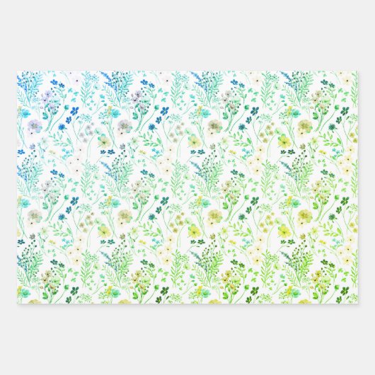 Whimsical Bright Neon Wildblume Garden Geschenkpapier Set (Vorderseite 2)