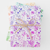 Whimsical Bright Neon Wildblume Garden Geschenkpapier Set (Beispiel)