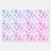 Whimsical Bright Neon Wildblume Garden Geschenkpapier Set (Vorderseite)