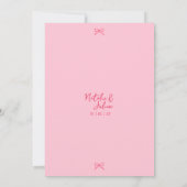 Whimsical Bright Pink Wedding Einladung (Rückseite)