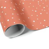 Whimsical Bright Red Snowfall Dots Holiday Wrappin Geschenkpapier (Rolleneckpunkt)