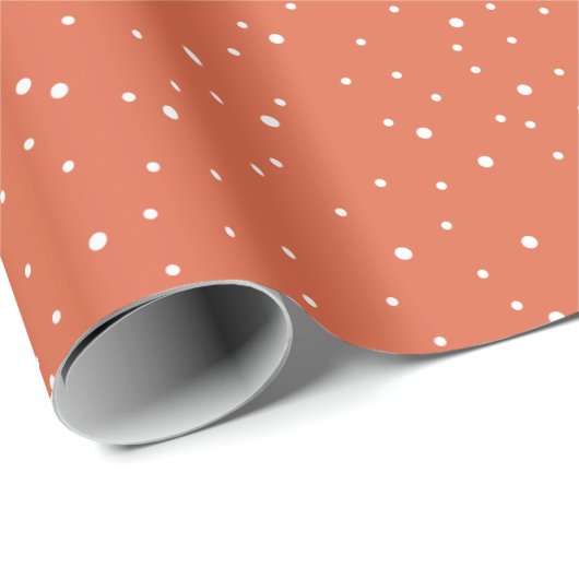 Whimsical Bright Red Snowfall Dots Holiday Wrappin Geschenkpapier (Rolleneckpunkt)