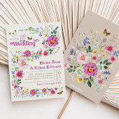 Whimsical Bright Wildblume Meadow Wedding Party Einladung