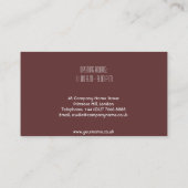 Whimsical Brown Beige Floral Elegante Event Planne Visitenkarte (Rückseite)