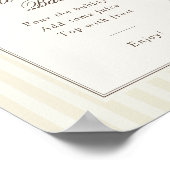 Whimsical Brown Bow Striped Mom-osa Bar Poster (Ecke)