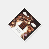 Whimsical Brown Chocolate Geburtstag Serviette (Ecke)