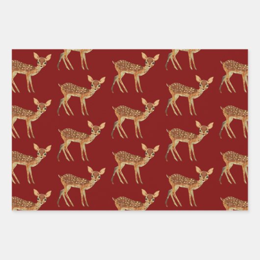 Whimsical Brown Deep Christmas Geschenkpapier Set (Vorderseite 2)