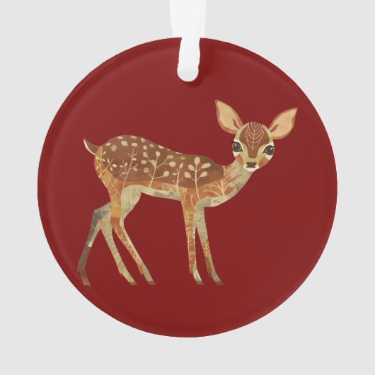 Whimsical Brown Deep Christmas Ornament (Rückseite)