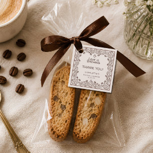 Whimsical Brown Love Is Brewing Brautparty Geschenkanhänger