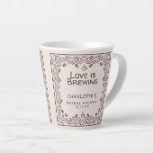 Whimsical Brown Love Is Brewing Brautparty Milchtasse (Rechte Ecke)