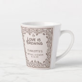 Whimsical Brown Love Is Brewing Brautparty Milchtasse (Rechts)