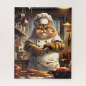 Whimsical Brown Realistic Cat Koch Artwork Puzzle (Vertikal)