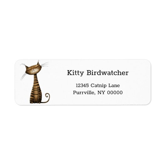 Whimsical Brown Tabby Cat Rücksendeadresse (Vorne)